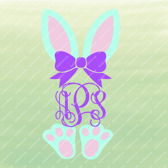 Download Items similar to Bunny Monogram SVG, Bunny Ears and Feet, Easter Monogram SVG on Etsy