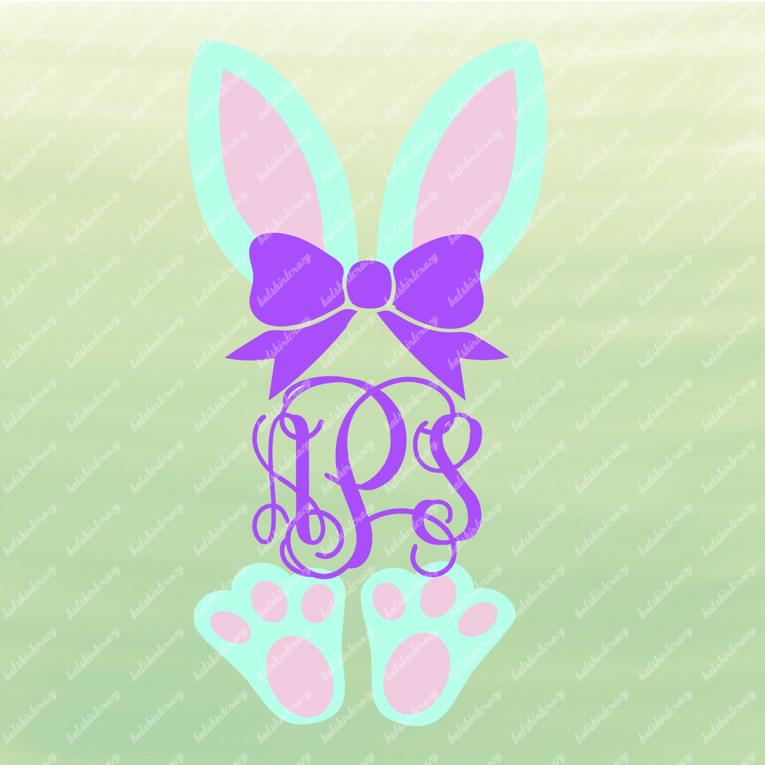 Download Bunny Monogram Svg Bunny Ears And Feet Easter Monogram Svg Etsy