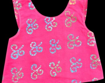 Camisa rosa cruzada reversible para niña, talla 4. ¡Envío gratis!