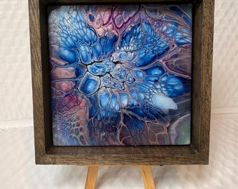 Arte acrílico sobre baldosas de cerámica. Resinado y enmarcado en una caja de sombras. ¡Compra uno o ambos!