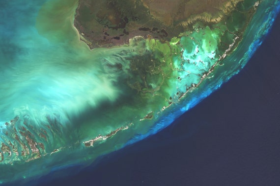 Satellite Map Of Florida Florida Keys Satellite Imagery Florida Florida Keys Usa | Etsy Australia