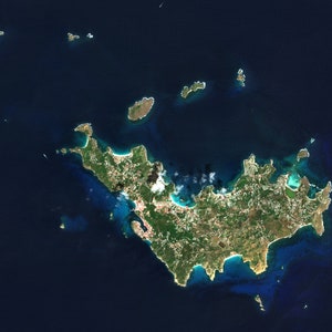 Saint Barthélemy Satellite Imagery, Caribbean, USA, Aerial Map, Map Art, Vibrant Satellite Image, Natural Color
