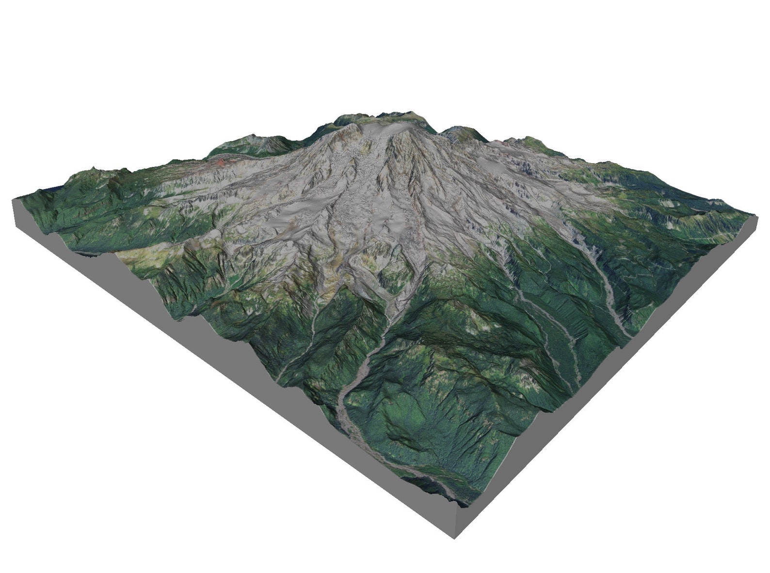 Mt. Rainier 3D Printed Relief Map, 3D Topo Map Etsy