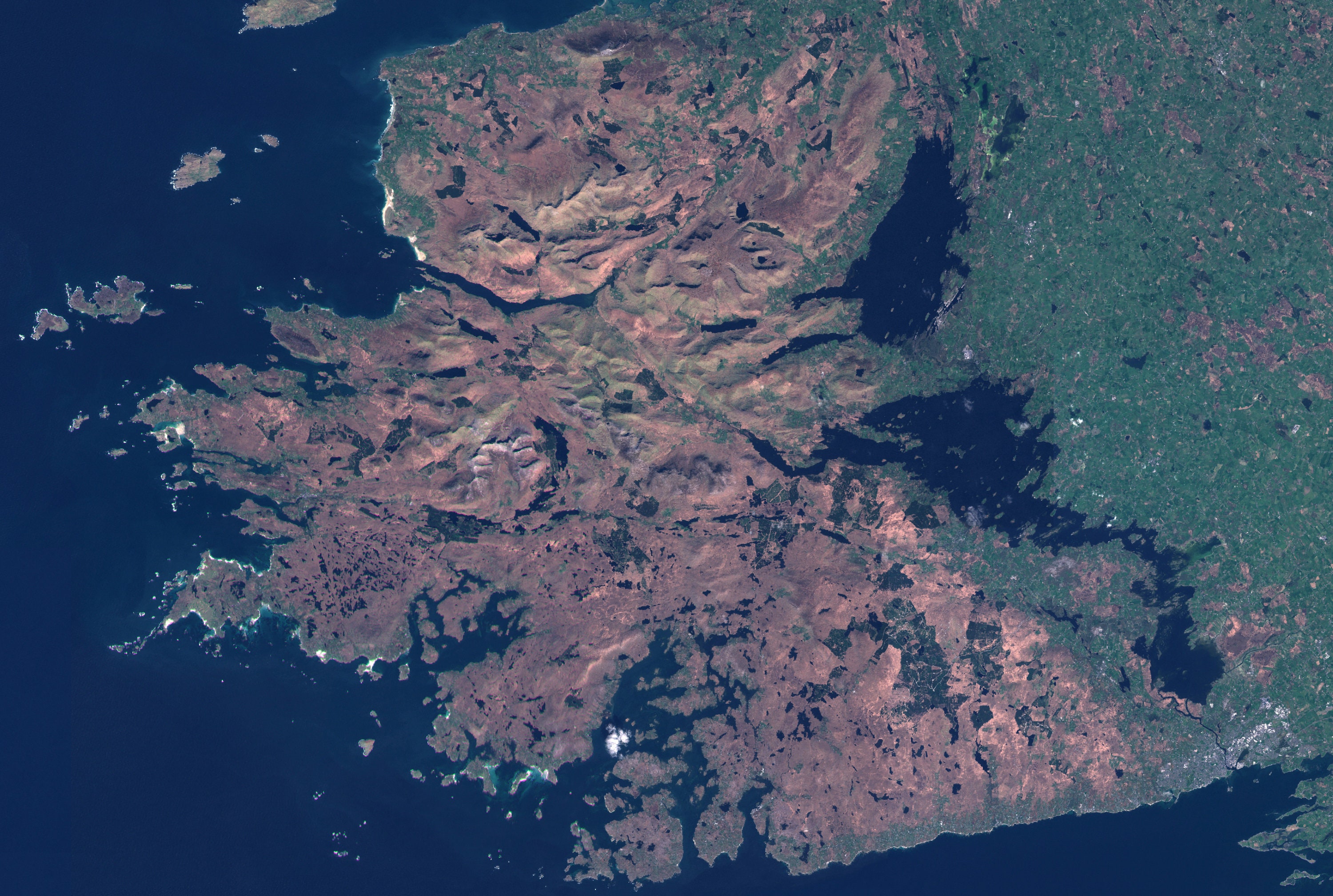 Ireland Satellite Imagery, Ireland From Space, Travel, Aerial Map, Map Art, Satellite Image