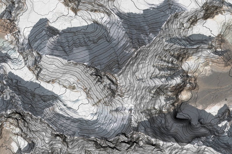 Mount Everest Topographic Map Mt. Everest Topo Map Mt - Etsy
