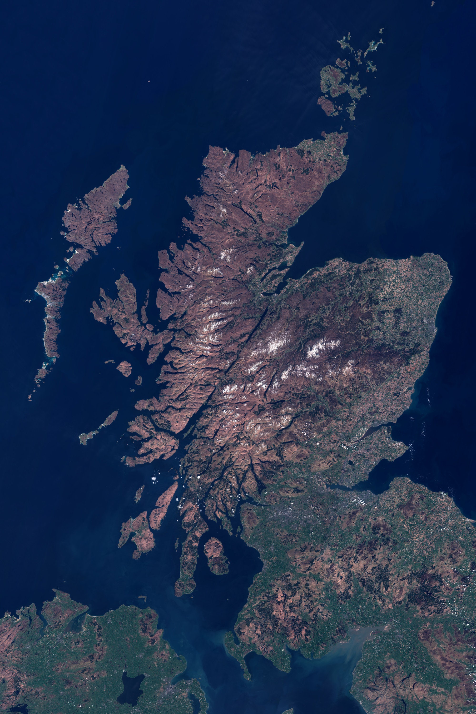 Satellite Map Of Scotland Scotland Satellite Imagery Scotland From Space Travel | Etsy