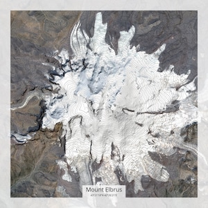 Mount Elbrus Topographic Map, Mt. Elbrus Topo Map, Mt Elbrus Contour Map, Satellite Map, Seven Summits