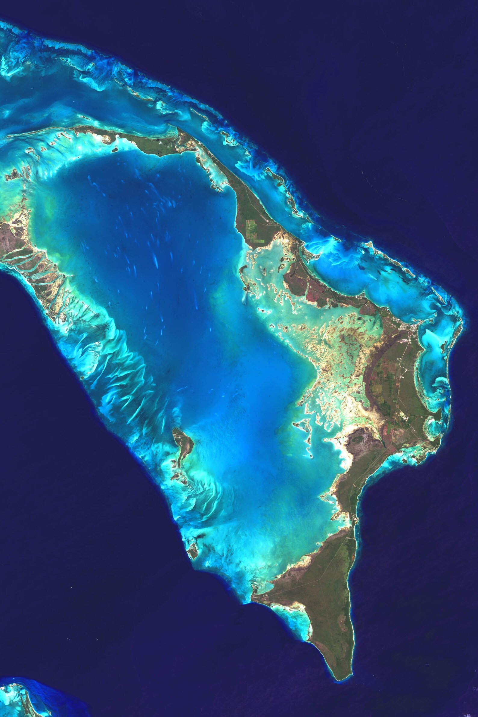 Bahamas Abaco Islands Aerial Map The Bahamas Satellite Etsy