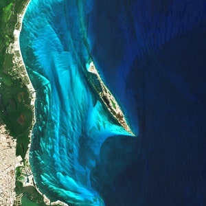 Isla Mujeres Satellite Imagery, Mexico, Cancun, Travel, Aerial Map, Map Art, Satellite Image, Satellite Map