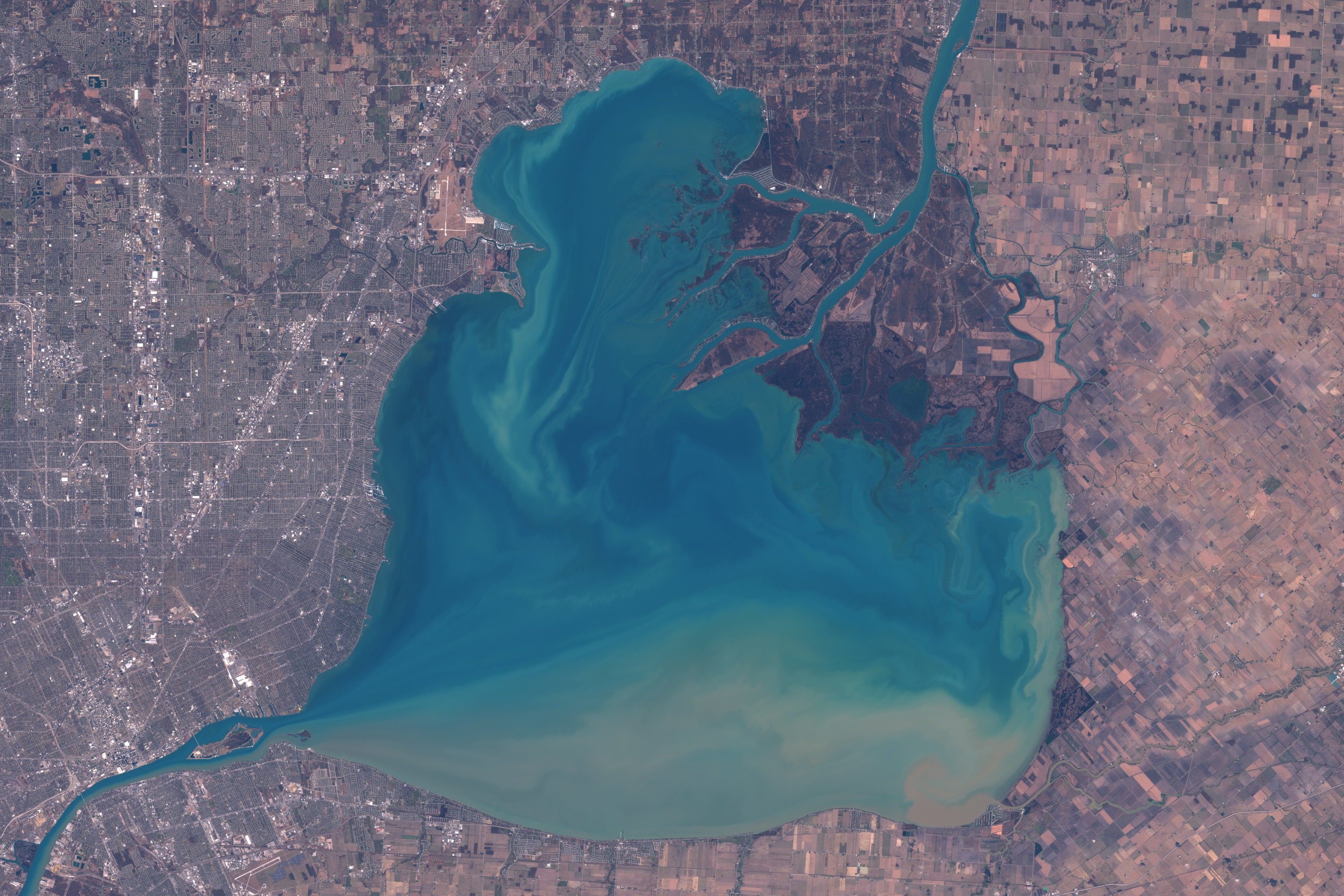 Curated visual reference: Gallery Detail: Lake Saint Clair Satellite Imagery Lake Art Aerial Map Map