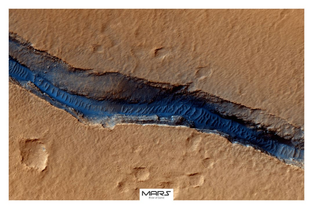 Mars, River of Sand, Satellite Map, Satellite Image - Etsy