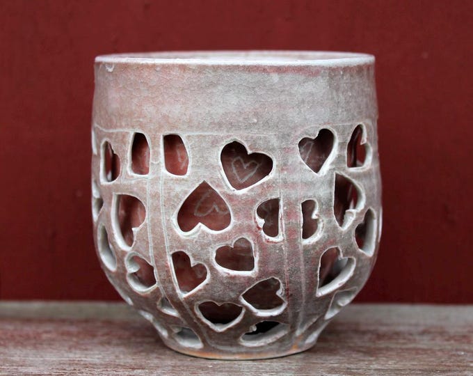 Double Walled Sakura Yunomi - Heart Variation