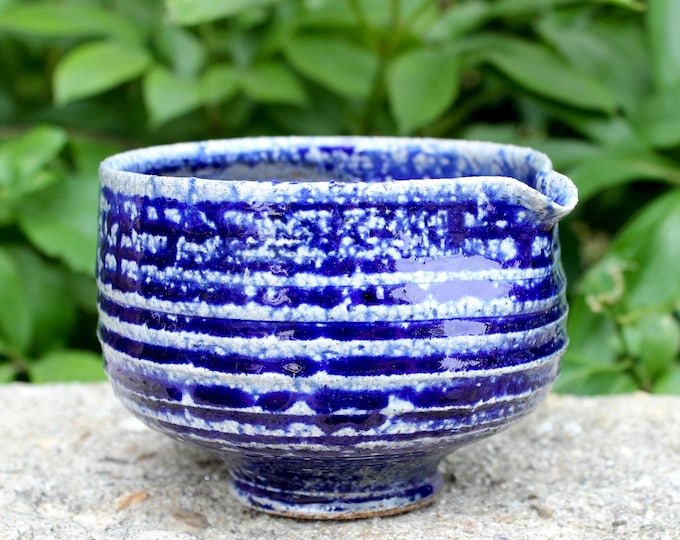 Cobalt matcha bowl with spout