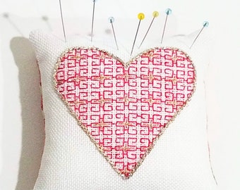 PDF Download Blackwork Heart Pincushion Instructions- PDF Download Blackwork - PDF Embroidery Download - pdf Blackwork Instructions