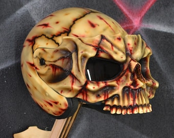 Custom skull open face helmet. DOT&ECE approved.