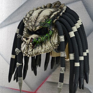 Predator after battle motorcycle helmet. DOT & ECE certified. Special edition.