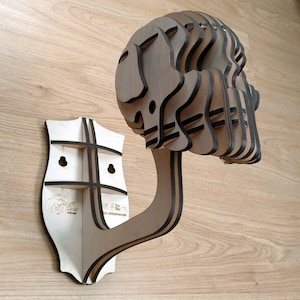 Skull helmet wall mount. Hanger for motorcycle helmet. Helmet stand. Helmet rack. Helmet holder.