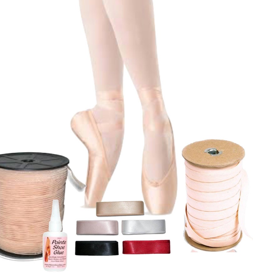 Pointe Shoe/Toe Shoe Ballet Ribbons and Elastics Pink Sold by the Roll