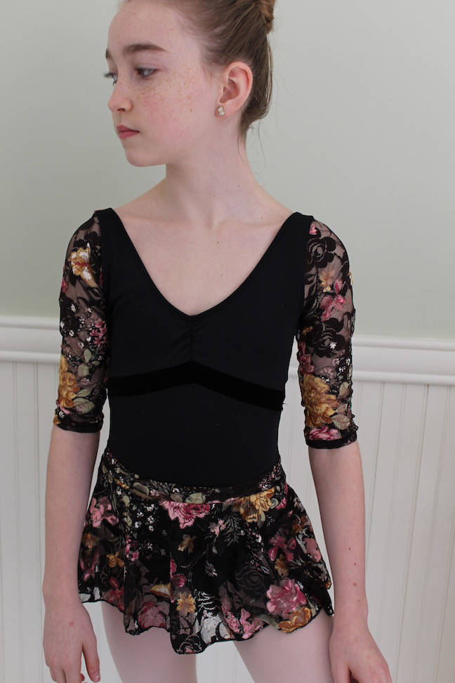 Leotard aurora Custom Designed Leotard With Velvet and Lace Ballet