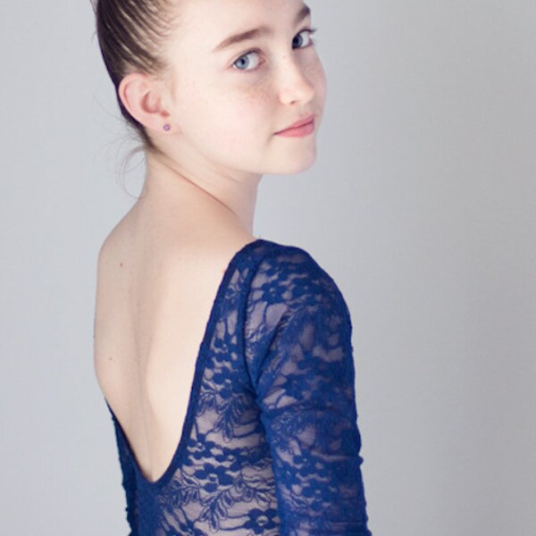 Custom Inked Vneck Halter Binding Leotard - Velvet