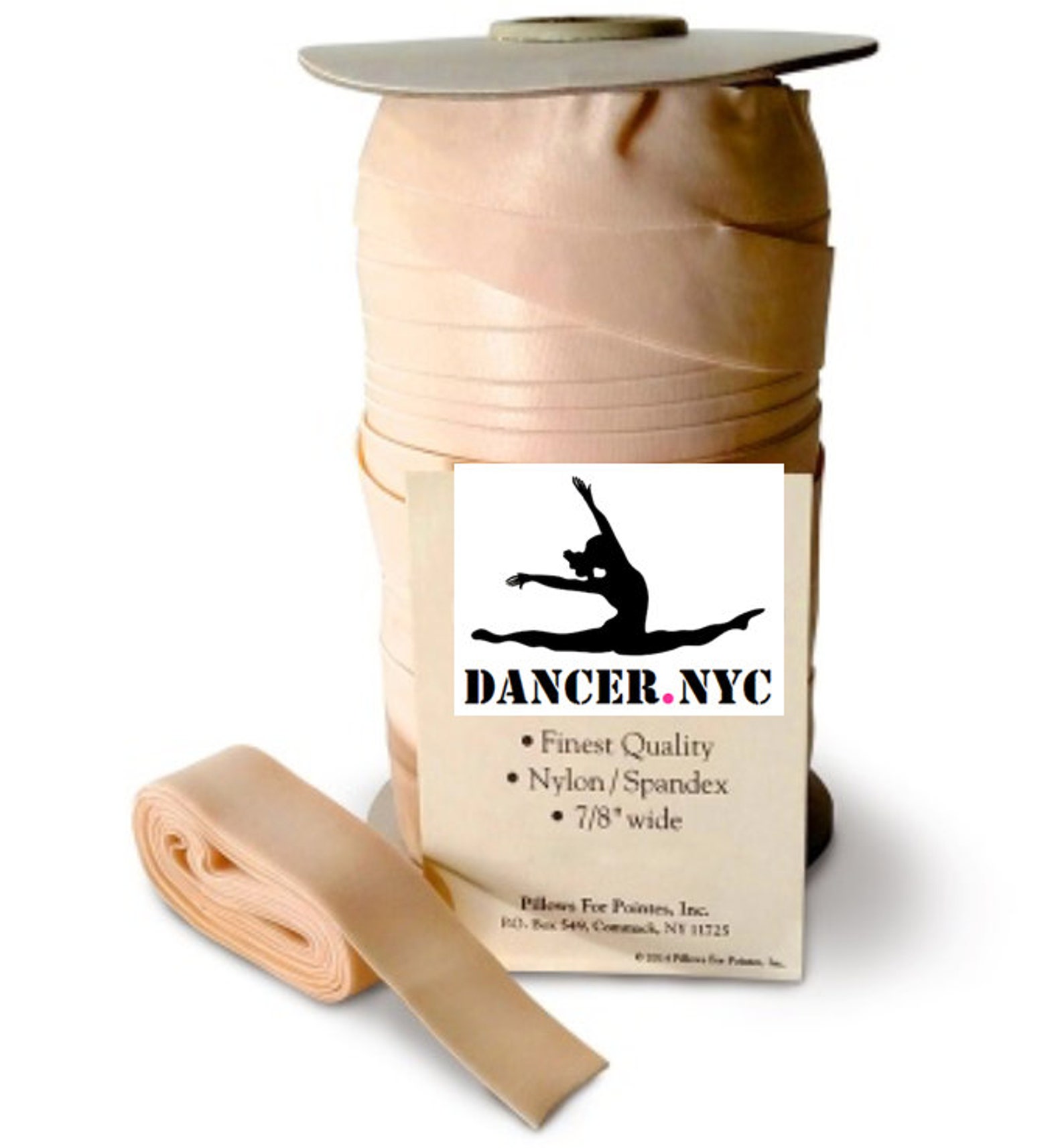 ballet satin and stretch ribbon and elastic sold by the foot - pink