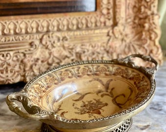 WL 1895 Wong Lee Porcelain Bowl and Bronze,luxurious Large Bowls