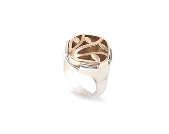 Winter vine ring 9ct & silver