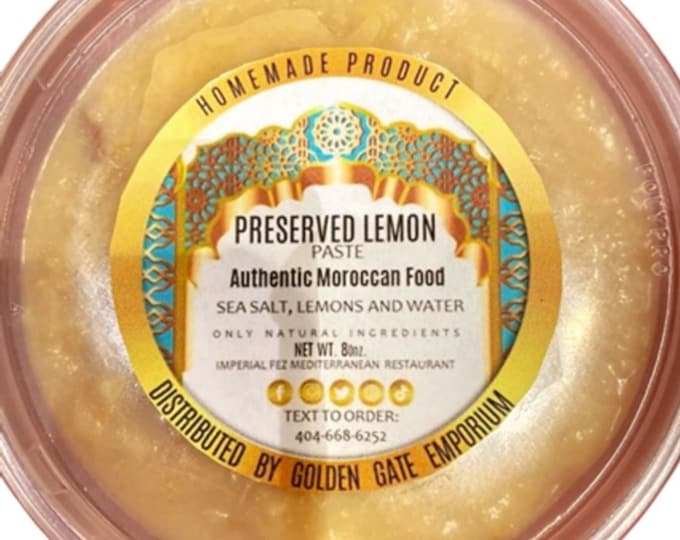 Preserved Lemon Paste Rub Natural Ingredients Authentic Moroccan Chef Made Gourmet Vegan Gluten free-Seasoning for Salads Vegetables Meats