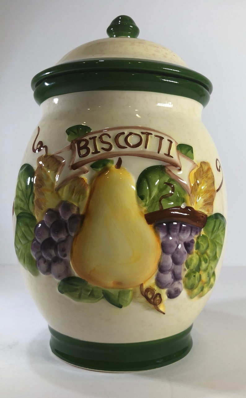 Biscotti Handpainted Ceramic Cookie Jar Collection Etsy