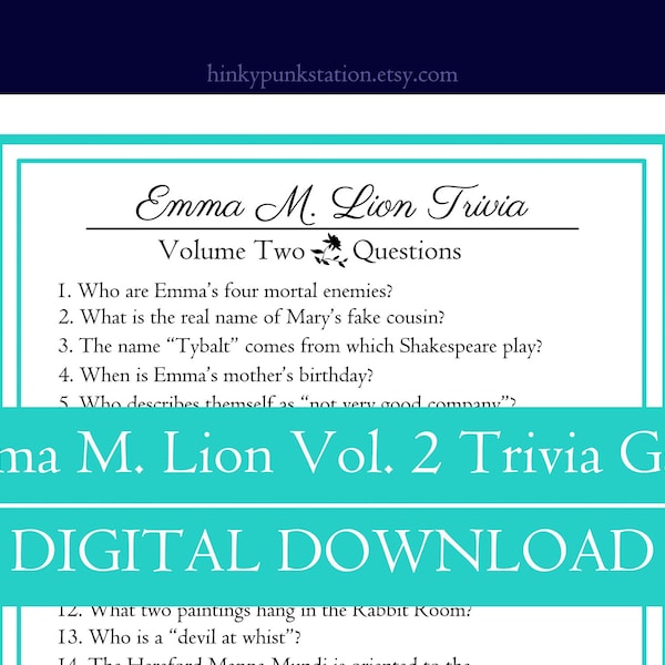 Juego de fiesta grupal de trivia de Emma M. Lion, volumen 2 (descarga digital)
