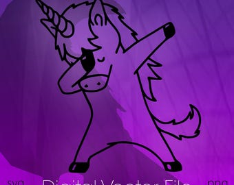 Unicorn, DAB, Dancing, Vector Digital File, Instant Download, svg dxf pdf png Clip Art T-shirt Decal Sticker Cut Print Sublimation HTV