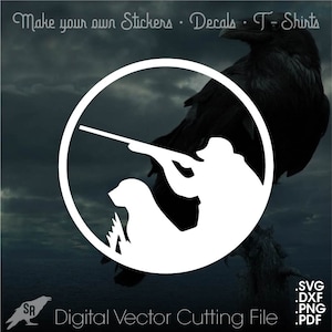 Jäger und Hund, Vektor für Cricut/ Silhouette, Digital Instant Download svg, dxf, pdf, png