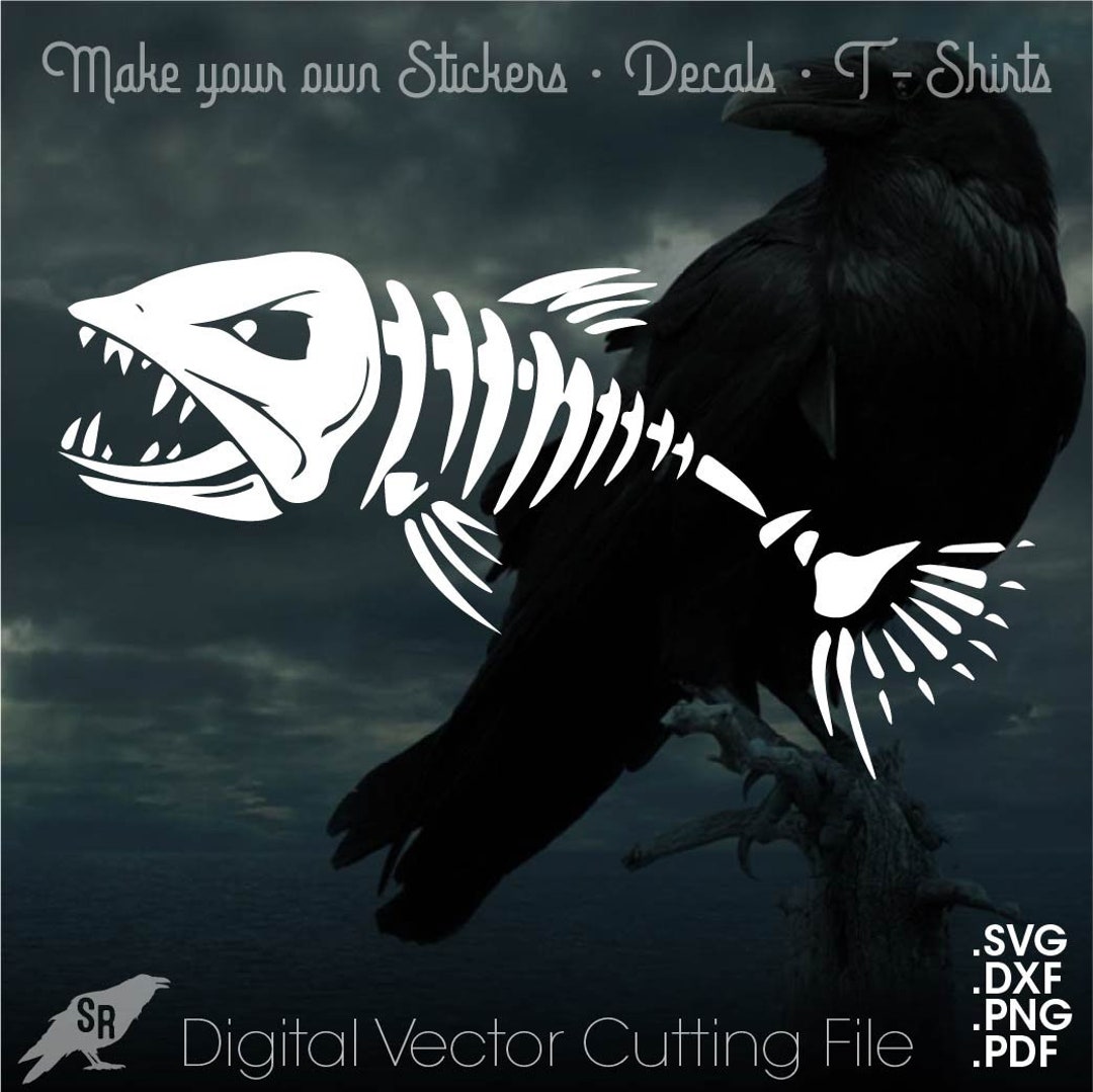 Fish Skeleton, Vector for Cricut/ Silhouette, Digital Instant Download ...