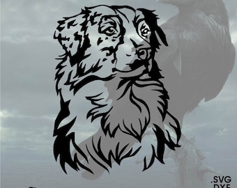 Australian Shepherd, Vector for Cricut/ Silhouette, Digital Instant Download svg, dxf, pdf, png