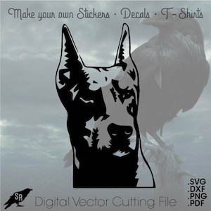 Doberman Pincher, Vector for Cricut/ Silhouette, Digital Instant Download svg, dxf, pdf, png