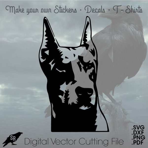 Doberman Pincher, Vector for Cricut/ Silhouette, Digital Instant Download svg, dxf, pdf, png