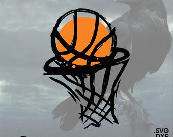 Basketball, Vector for Cricut / Silhouette, Digital Instant Download svg dxf pdf png b-ball roundball prep net clipart clip-art hoops hoop