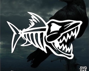 Fish Skeleton, Vector for Cricut/ Silhouette, Digital Instant Download svg, dxf, pdf, png