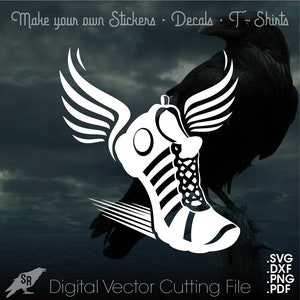 Track Shoes with Wings, Vector for Cricut/ Silhouette, Digital Instant Download svg, dxf, pdf, png