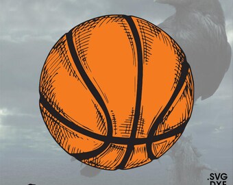 Basketball, Vector for Cricut / Silhouette, Digital Instant Download svg, dxf, pdf, png - b-ball roundball prep clipart clip-art hoops color