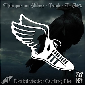 Track Shoes with Wings, Vector for Cricut/ Silhouette, Digital Instant Download svg, dxf, pdf, png