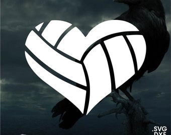 Volleyball Heart, Vector for Cricut/ Silhouette, Digital Instant Download svg, dxf, pdf, png