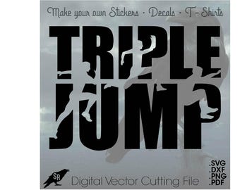 Triple Long Jump Track Sports, long-distance track, Vector for Cricut/ Silhouette, Digital Instant Download Artwork, svg, dxf, pdf, png