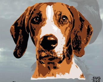 American Foxhound, hound, Vector for Cricut/ Silhouette, Digital Instant Download svg, dxf, pdf, png