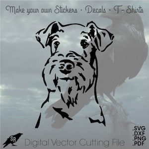 Airedale Terrier, Vector for Cricut/ Silhouette, Digital Instant Download svg, dxf, pdf, png