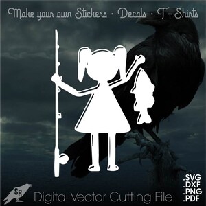 Meisje Vissen, Vector voor Cricut / Silhouet, Digital Instant Download svg, dxf, pdf, png