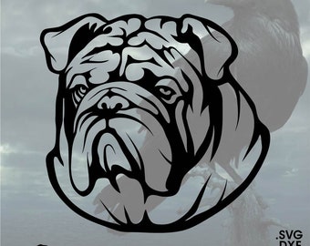 English Bulldog, Vector for Cricut/ Silhouette, Digital Instant Download svg, dxf, pdf, png
