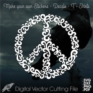 Signo de paz, Vector para Cricut / Silhouette, Descarga instantánea digital svg, dxf, pdf, png