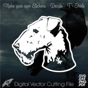 Airedale Terrier, Vector for Cricut/ Silhouette, Digital Instant Download svg, dxf, pdf, png