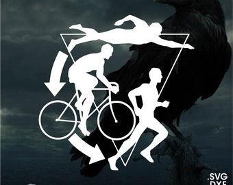 Triathlon, Vector for Cricut/ Silhouette, Digital Instant Download svg, dxf, pdf, png